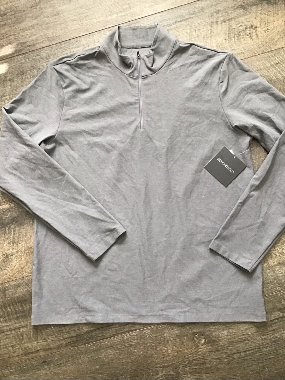 Beyond Yoga Men’s Spacedye TerrainLight Gray Long Sleeve Quarter-Zip pullover